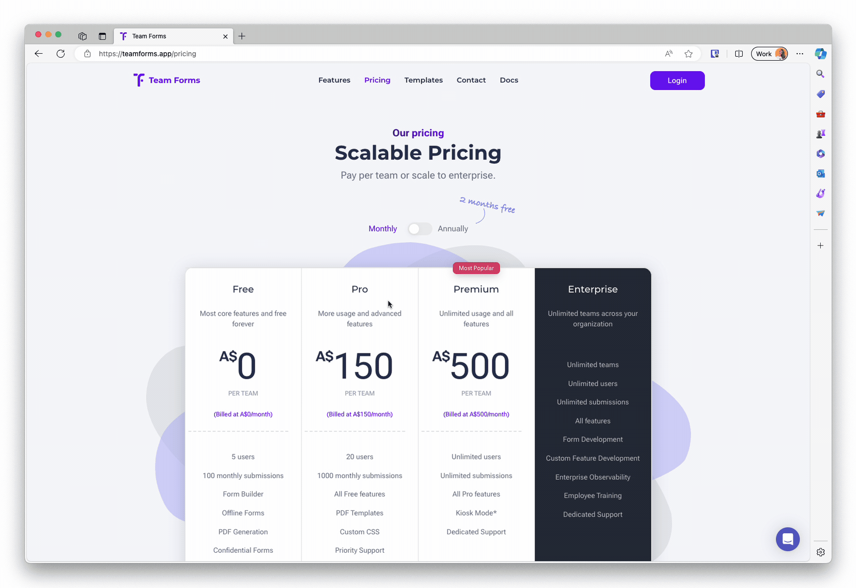 Purchasing a Team Forms subscription